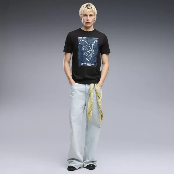  Мъжка тениска PUMA GRAPHICS BOX TEE 69436601 ПУМА ЧЕРНА 