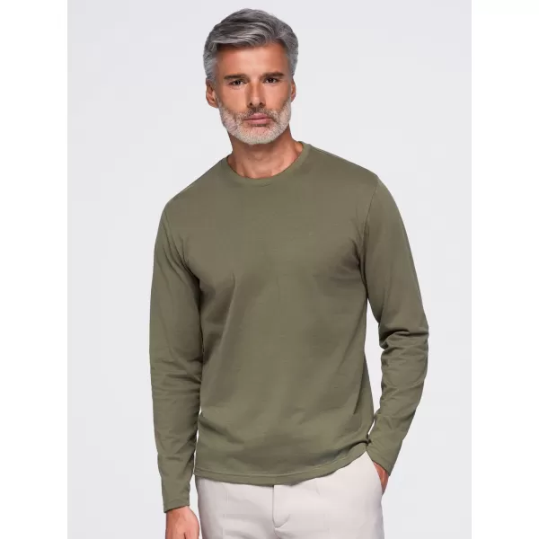  Мъжка тениска OMBRE OM-LSBL-0142 ТЪМНА МАСЛИНА 