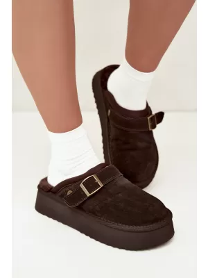 Дамски чехли BIG STAR SHOES UU274697 КАФЯВО/БЕЖОВО