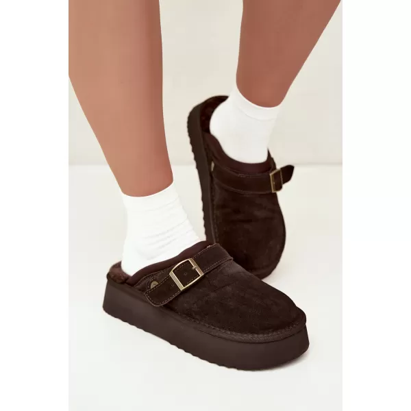  Дамски чехли BIG STAR SHOES UU274697 КАФЯВО/БЕЖОВО 