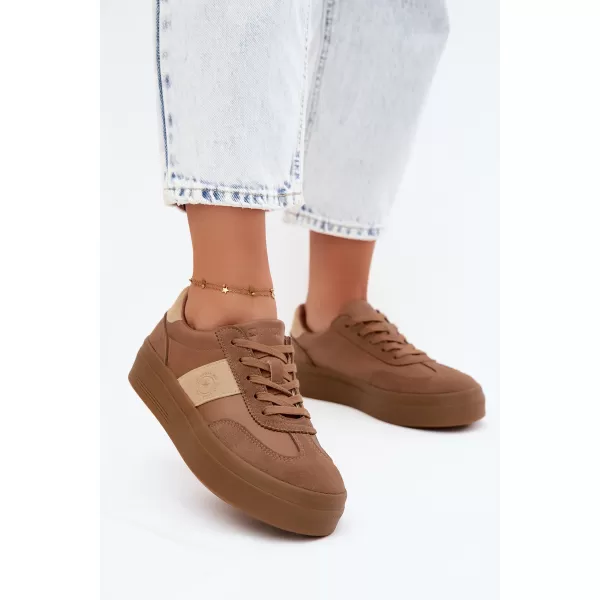  Дамски кецове BIG STAR SHOES UU274015 КАФЯВО/БЕЖОВО 