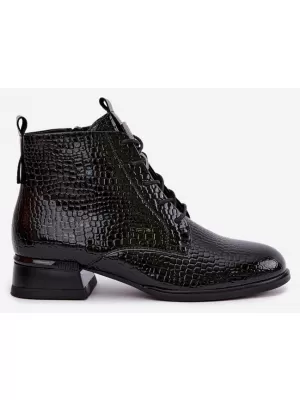 Дамски боти до глезена VINCEZA 58659 ЧЕРЕН