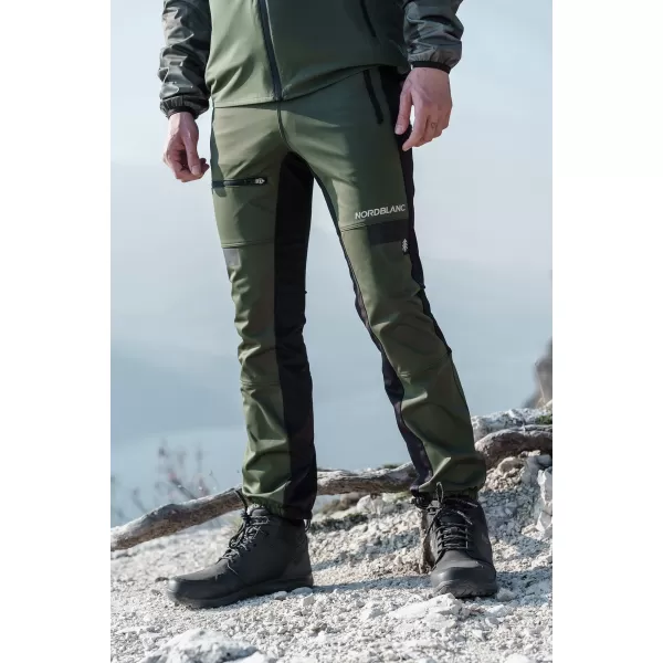  Мъжки водоустойчив мултиспортен панталон NORDBLANC RIDGEWALK NBSPM8325 ТЪМНО ЗЕЛЕНО 