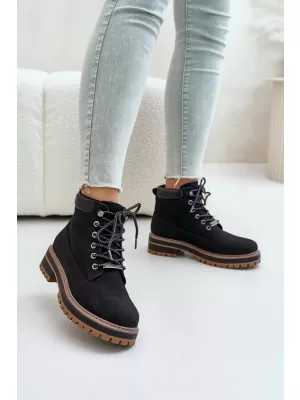 Дамски боти до глезена BIG STAR SHOES OO274A290 ЧЕРЕН