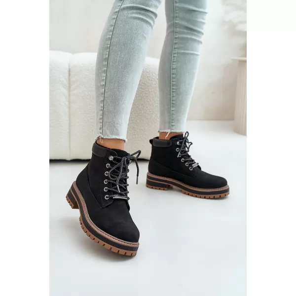 Дамски боти до глезена BIG STAR SHOES OO274A290 ЧЕРЕН 