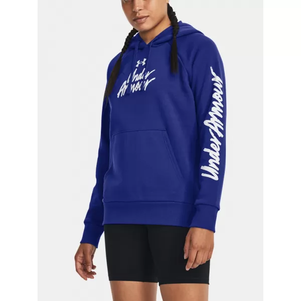 Дамски суичър UNDER ARMOUR UA RIVAL FLEECE GRAPHIC HDY 1379609-400 СИНЬО 