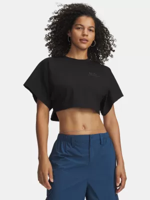 Дамска тениска UNDER ARMOUR CROPPED SCRIPT SS TEE 6009677-008 ЧЕРЕН