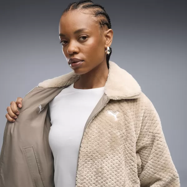  Дамско яке PUMA REVERSIBLE BLOUSON HIGH LOFT LINING JACK 69456681 МИШО СИВО 