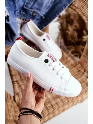 Дамски кецове BIG STAR SHOES GG274005 БЯЛО/ЧЕРВЕНО