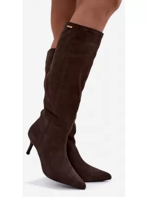 Дамски боти BIG STAR SHOES UU274495 КАФЯВИ/БЕЖОВИ СЕНКИ