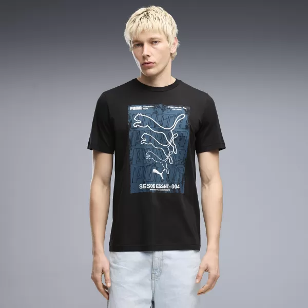 Мъжка тениска PUMA GRAPHICS BOX TEE 69436601 ПУМА ЧЕРНА 