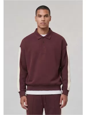 Мъжка тениска с яка URBAN CLASSICS TB8595-01151 ЧЕРЕША