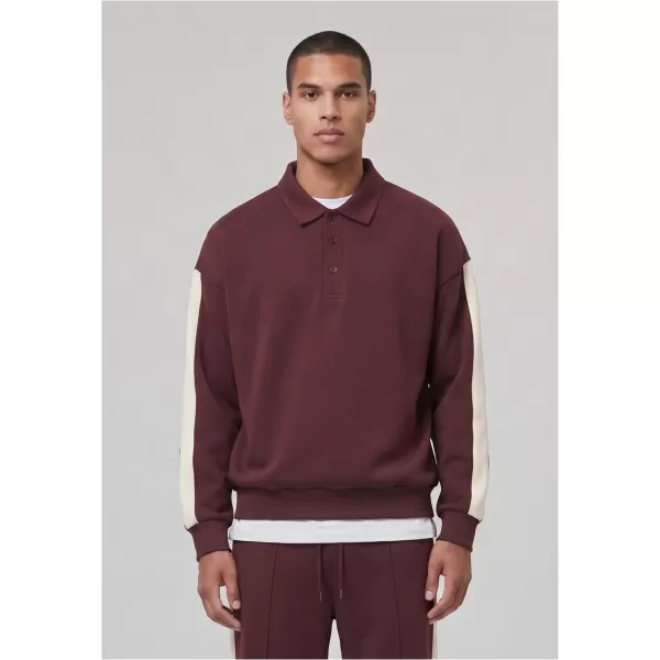  Мъжка тениска с яка URBAN CLASSICS TB8595-01151 ЧЕРЕША 