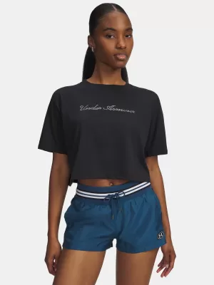 Дамска тениска UNDER ARMOUR W WM CROP SS 6010588-001 ЧЕРЕН