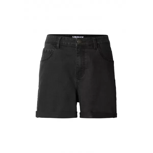  Дамски шорти URBAN CLASSICS TB8371 ЧЕРНО ИЗМИТИ 