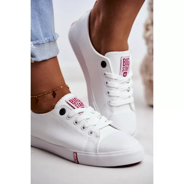  Дамски кецове BIG STAR SHOES GG274005 БЯЛО/ЧЕРВЕНО 