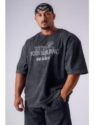 Мъжки тениски NEBBIA OLYMPIA HEAVYWEIGHT COTTON 941 ЧЕРЕН