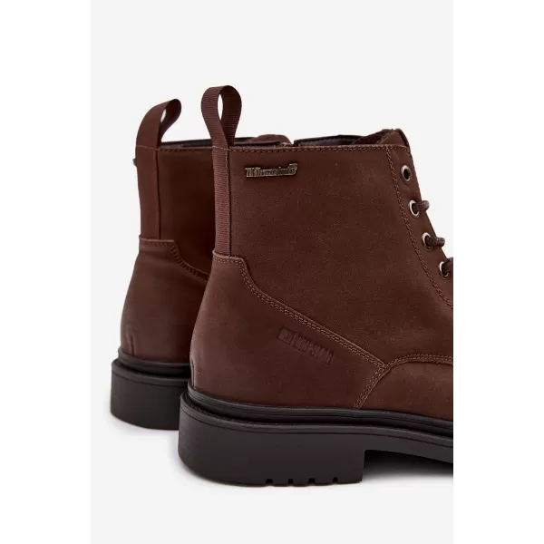  Мъжки боти до глезена BIG STAR SHOES OO174149 КАФЯВО/БЕЖОВО 