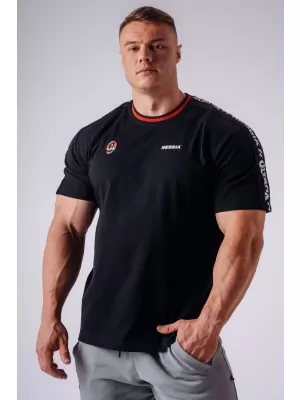 Мъжки тениски NEBBIA OLYMPIA MUSCLE COVER 942 ЧЕРЕН