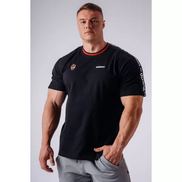  Мъжки тениски NEBBIA OLYMPIA MUSCLE COVER 942 ЧЕРЕН 