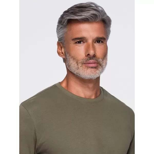  Мъжка тениска OMBRE OM-LSBL-0142 ТЪМНА МАСЛИНА 