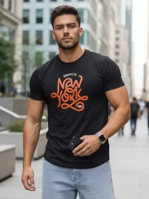 Мъжка тениска DSTREET RX5368 ЧЕРЕН