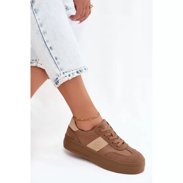  Дамски кецове BIG STAR SHOES UU274015 КАФЯВО/БЕЖОВО 
