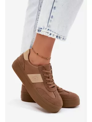 Дамски кецове BIG STAR SHOES UU274015 КАФЯВО/БЕЖОВО