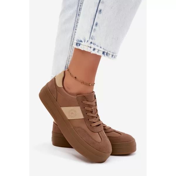  Дамски кецове BIG STAR SHOES UU274015 КАФЯВО/БЕЖОВО 