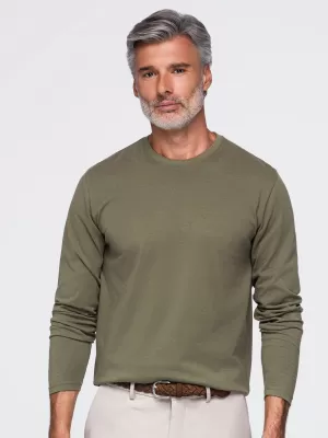 Мъжка тениска OMBRE OM-LSBL-0142 ТЪМНА МАСЛИНА