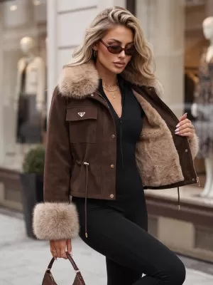 Дамско яке DSTREET TY5705 КАФЯВО