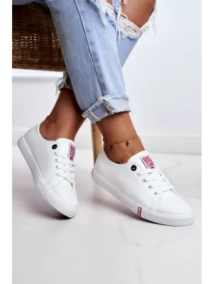 Дамски кецове BIG STAR SHOES GG274005 БЯЛО/ЧЕРВЕНО