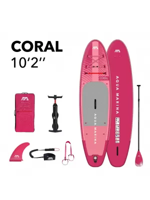 Дъска за гребане AQUA MARINA CORAL 10'2'' МАЛИНА