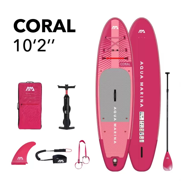  Дъска за гребане AQUA MARINA CORAL 10'2'' МАЛИНА 