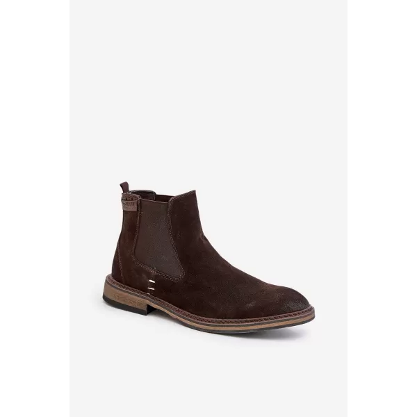  Мъжки боти до глезена BIG STAR SHOES OO174155 КАФЯВО/БЕЖОВО 
