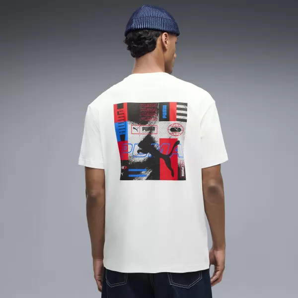  Мъжка тениска PUMA GRAPHICS RELAXED STACKED TEE 69436802 БЯЛА ПУМА 