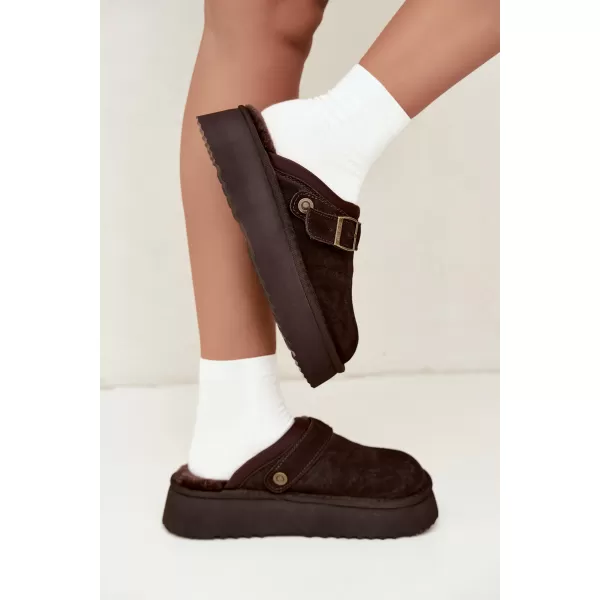  Дамски чехли BIG STAR SHOES UU274697 КАФЯВО/БЕЖОВО 