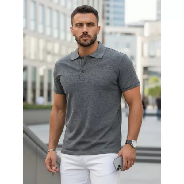  Мъжка тениска с яка DSTREET PX0509 ТЪМНО СИВО 
