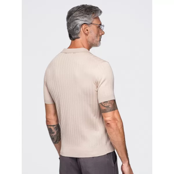  Мъжка поло тениска OMBRE OM-POSS-0180 БЕЖОВО 