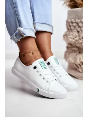 Дамски кецове BIG STAR SHOES GG274006 БЯЛО/ЗЕЛЕНО