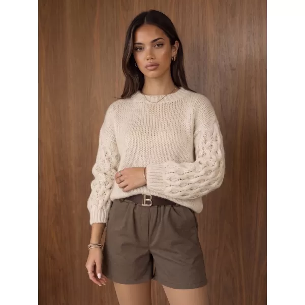  Дамски пуловер DSTREET MY2590 БЕЖОВО 