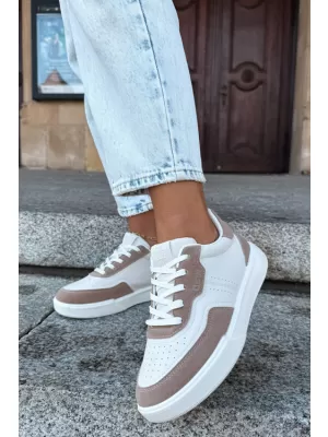 Дамски кецове BIG STAR SHOES UU274275 БЯЛО/БЕЖОВО