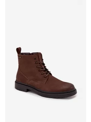 Мъжки боти до глезена BIG STAR SHOES OO174149 КАФЯВО/БЕЖОВО