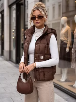 Дамски елек DSTREET TY5975 КАФЯВО