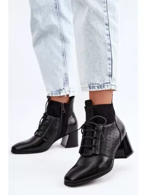 Дамски боти до глезена VINCEZA 58670 ЧЕРЕН