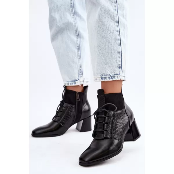  Дамски боти до глезена VINCEZA 58670 ЧЕРЕН 