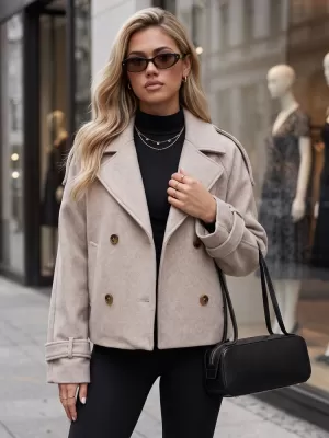 Дамско палто DSTREET TY6030 БЕЖОВО