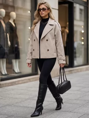 Дамско палто DSTREET TY6030 БЕЖОВО