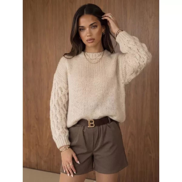  Дамски пуловер DSTREET MY2590 БЕЖОВО 