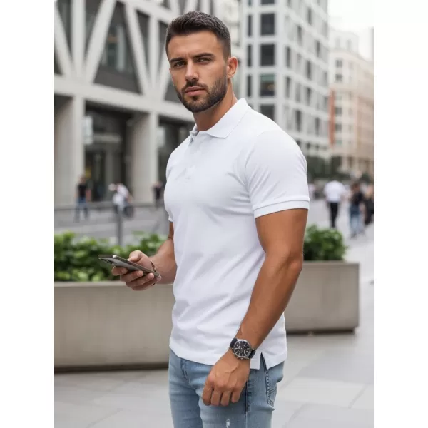  Мъжка тениска с яка DSTREET PX0514 БЯЛО 